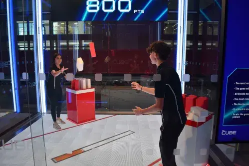 Pupils playing interactive game